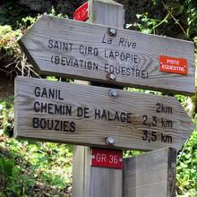 Randonn�e Saint Cirq Lapopie jusqu'� Bouzi�s par le chemin de halage