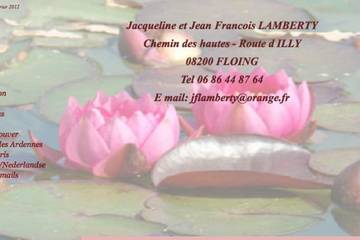 Adresse : Chambres d'hôtes La Maison de l'Étang à Floing (Jacqueline et Jean Francois Lamberty) Chambres d'hôtes La Maison de l'Étang à Floing (Jacqueline et Jean Francois Lamberty)